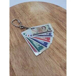Vintage NEW ZEALAND Faux Money Souvenir Keychain Key Ring